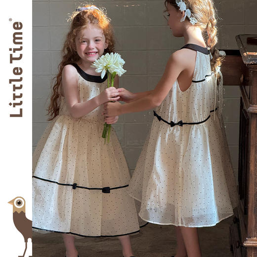 littletime女童连衣裙夏装2025新款女孩生日礼服波点裙儿童公主裙 商品图1