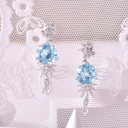 【托帕石耳环】S925银托帕石彩色宝石轻奢耳饰品JE19276 商品图1