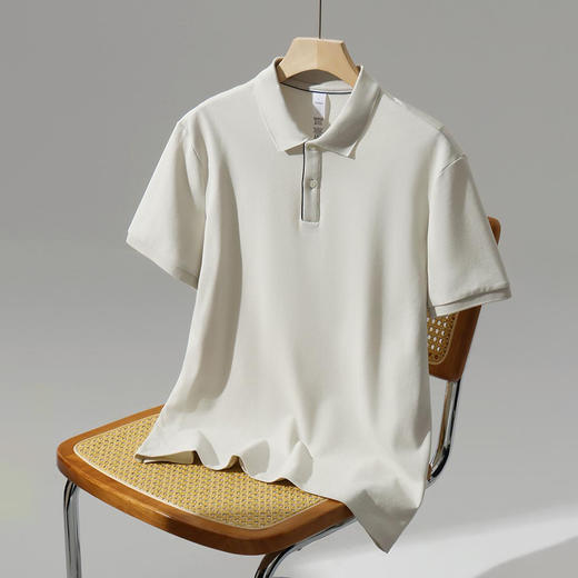 精选40S高端长绒棉柔软透气清凉舒适冰感男士翻领时尚商务休闲polo衫  HLS-GS82019 商品图1