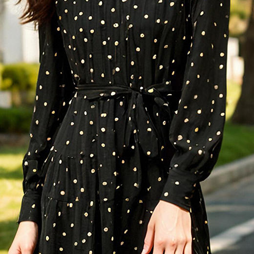 奢姿大码女装2025春季新款胖妹妹v领长袖连衣裙胖妹妹法式碎花裙9951821295 商品图4