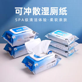湿厕纸湿厕纸卫生湿巾湿卫生纸80抽6包可冲散洁厕家庭实惠装纯水