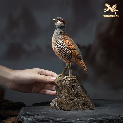 铜师傅《铜师傅百鸟集》之石鸡 客厅桌面铜鸟摆件 家居装饰工艺品 商品图4