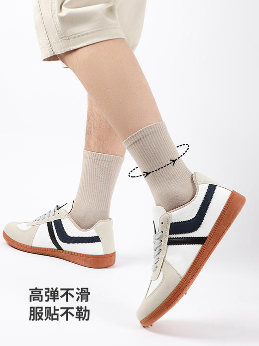 5双 足装秀纯棉男士春夏中筒袜无骨防臭百搭高弹纯色吸汗透气男袜 商品图2