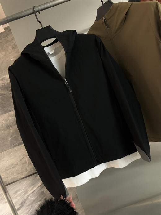 专业户外! 2025格纹肌理!复合科技顺滑细腻防风防泼水连帽夹克外套男士！ 商品图5