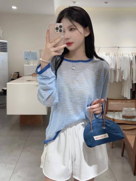 <曾小咸推荐> 撞色条纹防晒罩衫 日常129/件 活动价89.99/件！！ 商品图2