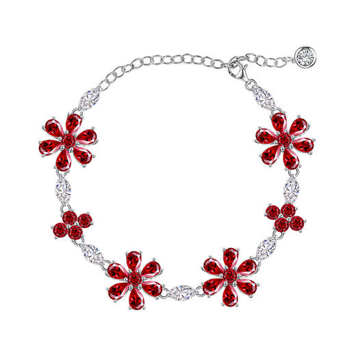 【石榴石手串】S925银酒红石榴石彩色宝石时尚简约首饰品JT19219 商品图4