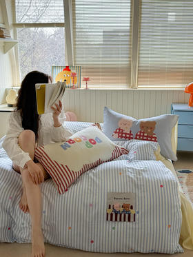 【童趣满满】A类全棉双层纱卡通贴布四件套 母婴级床上用品儿童房三件套被套床单四季可爱清新