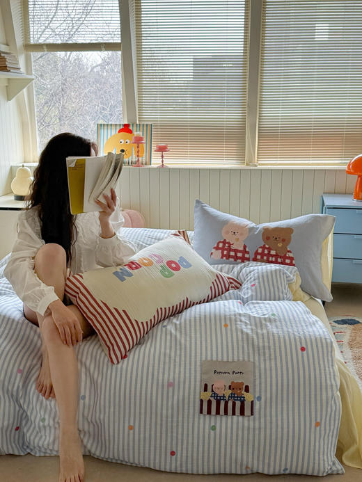 【童趣满满】A类全棉双层纱卡通贴布四件套 母婴级床上用品儿童房三件套被套床单四季可爱清新 商品图0