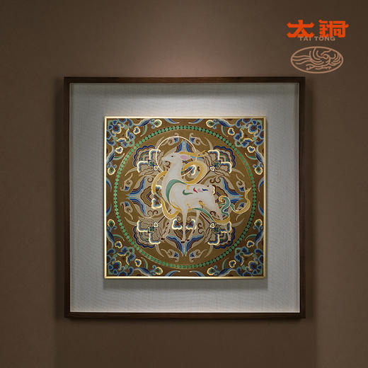 太铜 铜雕画《九色神鹿 景泰蓝画》客厅玄关沙发背景墙装饰画 商品图1