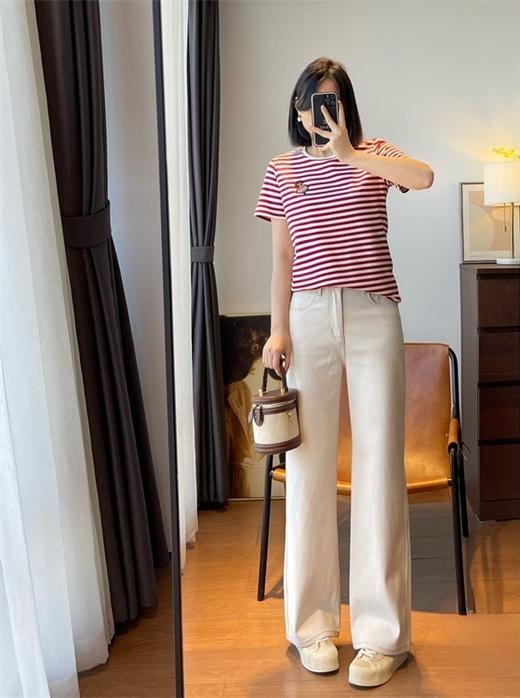 新款经纬双染织条四面弹牛仔直筒裤 商品图13