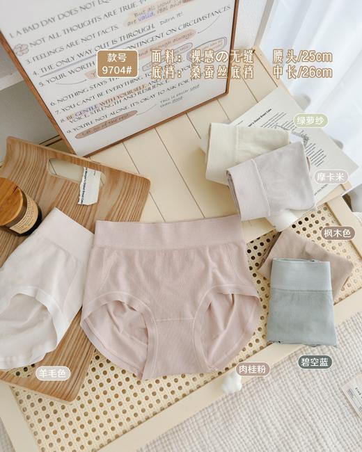 超柔无缝彩纱裸氨气泡裤粘纤女士内裤8790/22187/9736 商品图1