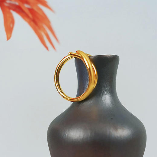 【现货】  足金999 5D工艺 戒指交叉缠绕设计款【金重约1.34g圈口17.2mm】  【一物一广州省检标签】 商品图2