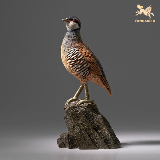 铜师傅《铜师傅百鸟集》之石鸡 客厅桌面铜鸟摆件 家居装饰工艺品 商品图1