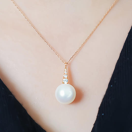 【现货】18K金珍珠项链简约温柔风百搭款【尺寸9.4mm】  【一物一证书】 商品图1