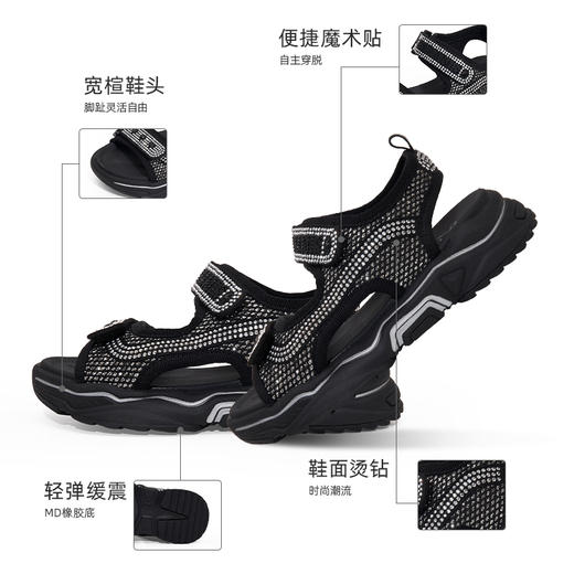泰兰尼斯夏季小中童女童时尚烫钻凉鞋T06D0B0139 商品图1