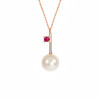 【现货】18K金珍珠项链红宝石轻奢锁骨链【尺寸8.2mm】  【一物一证书】 商品缩略图4