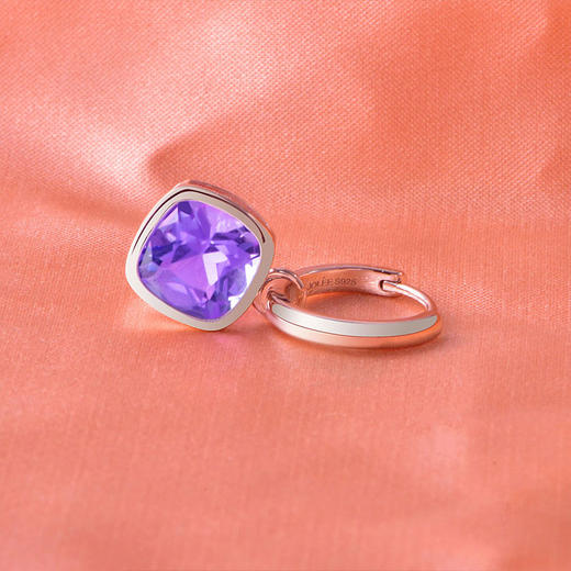 【紫水晶耳环】S925银天然紫水晶耳饰品两用款彩色宝石送女士节日礼物JE23603 商品图3