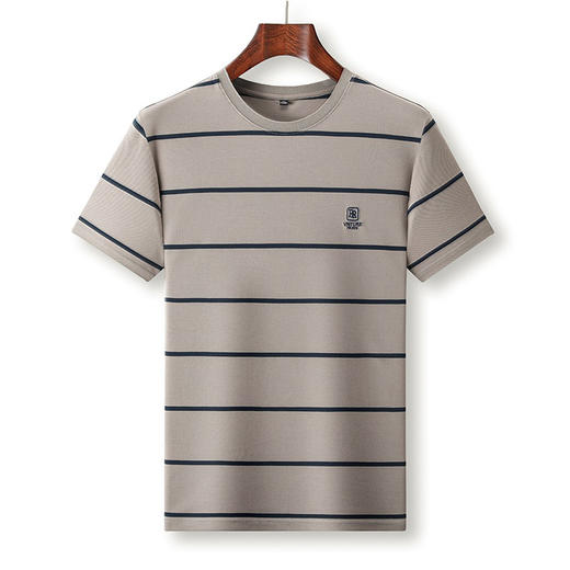 条纹棉T恤男时尚宽松圆领t恤上衣男装夏季新款短袖T恤    PSL-6196* 商品图4