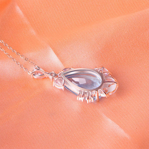 【托帕石吊坠】S925银托帕石吊坠彩色宝石时尚轻奢项坠送女士节日礼物JP19282 商品图3