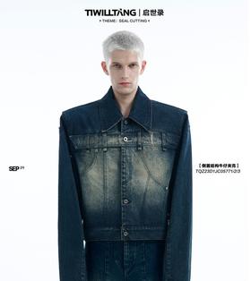 TIWILLTANG启世录“翊秩湮灭”倒置解构宽松廓形牛仔短款夹克外套
