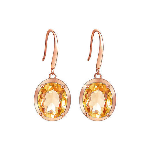 【黄水晶耳钩】耳坠女S925银黄水晶轻奢时尚彩色宝石耳钩耳环饰品JE25007 商品图4