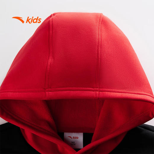 安踏儿童卫衣男女大小童2025加绒保暖针织连帽套头衫A72518713 商品图6