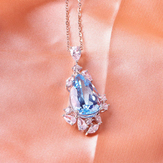 【托帕石吊坠】S925银托帕石吊坠彩色宝石时尚轻奢项坠送女士节日礼物JP19282 商品图1