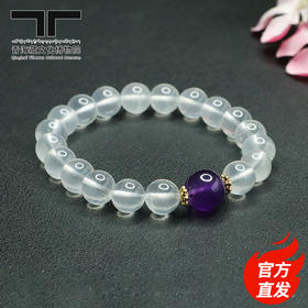 【青海藏文化博物院官方直发】白幽灵紫水晶手串
