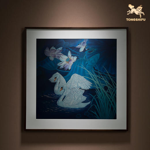 铜师傅 手工錾刻 铜雕画《蓝色之恋》客厅玄关沙发背景墙装饰画 商品图1