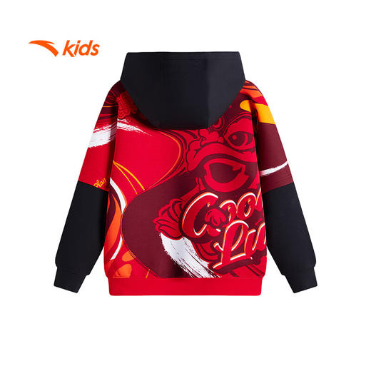 安踏儿童男大童针织连帽套头衫2025春季亲肤卫衣运动上衣352518705 商品图5