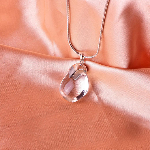 【白水晶吊坠】毛衣链天然白水晶S925银多圈项链可调节JN29038 商品图3