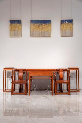 红桥红  家具严选  缅甸花梨（大果紫檀）【明韵中堂六件套】