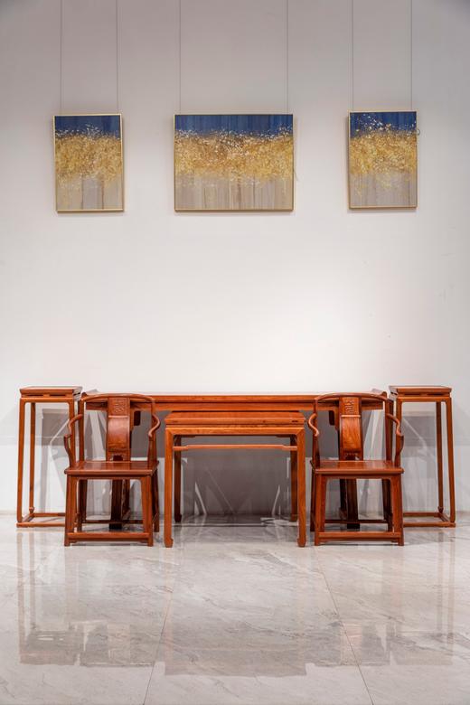 红桥红  家具严选  缅甸花梨（大果紫檀）【明韵中堂六件套】 商品图0