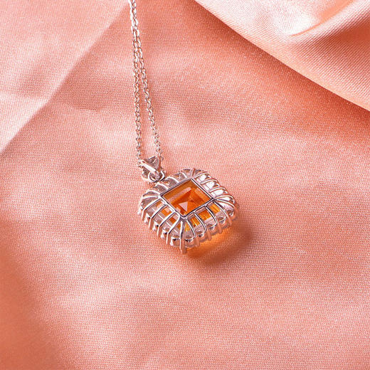 【黄水晶吊坠】S925银黄水晶吊坠彩色宝石时尚轻奢项坠JP19281 商品图3