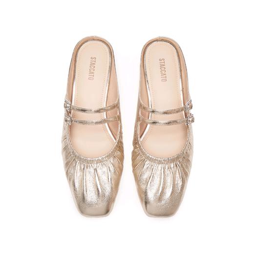 【云粉节】【思加图】BF思加图2025春季新款褶金鞋复古穆勒拖鞋EUE18, 吊牌价1290 商品图1