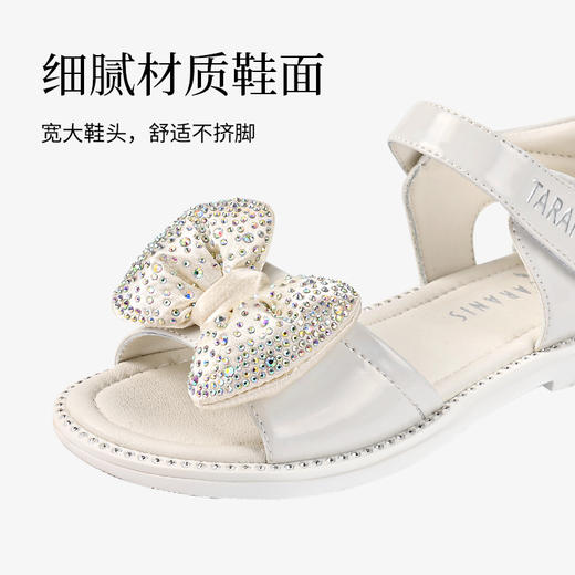 泰兰尼斯夏季中大童烫钻蝴蝶结女童凉鞋T07D2B1789 商品图4