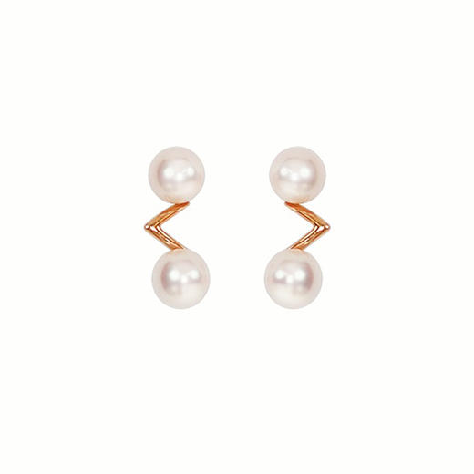 【现货】18K金珍珠耳饰法式浪漫双珍珠百搭款【尺寸5.7mm】  【一物一证书】 商品图3
