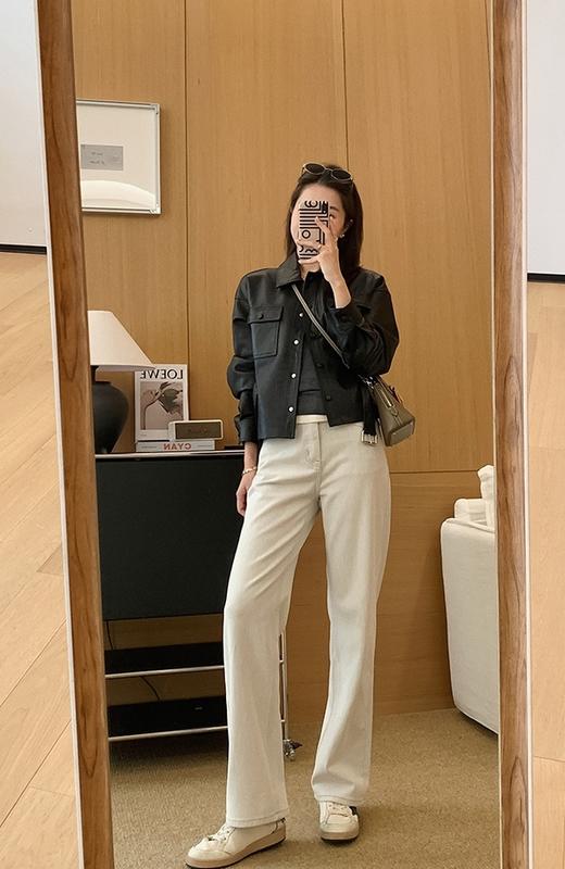 新款经纬双染织条四面弹牛仔直筒裤 商品图8