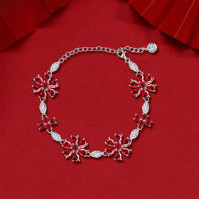 【石榴石手串】S925银酒红石榴石彩色宝石时尚简约首饰品JT19219