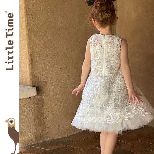 Little time女童连衣裙夏装2025新款儿童蕾丝网纱背心裙公主裙 商品图4
