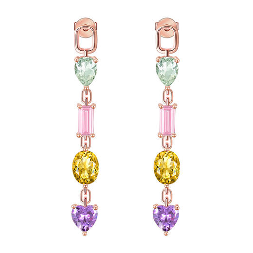 【彩色宝石耳环】S925银天然水晶彩色宝石轻奢耳饰品JE19287 商品图4