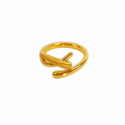 【现货】  足金999 5D工艺 戒指交叉缠绕设计款【金重约1.34g圈口17.2mm】  【一物一广州省检标签】 商品图4