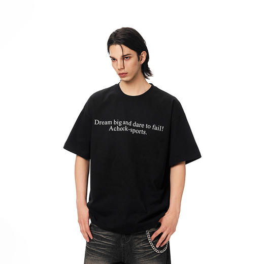 【Achock官方店】美式复古短袖T恤男女潮牌重磅印花情侣半袖体恤 商品图2
