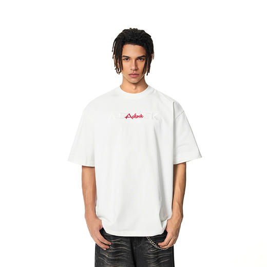 【Achock官方店】logo刺绣短袖T恤男女25ss新款潮牌美式宽松短袖 商品图1