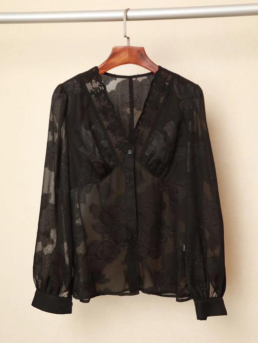 LPIUTY品牌直发！提花蕾丝V领收腰衬衫 C12TJ-99926 商品图13