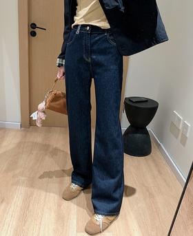 春秋冬三季丹宁原色直筒修身窄版牛仔裤