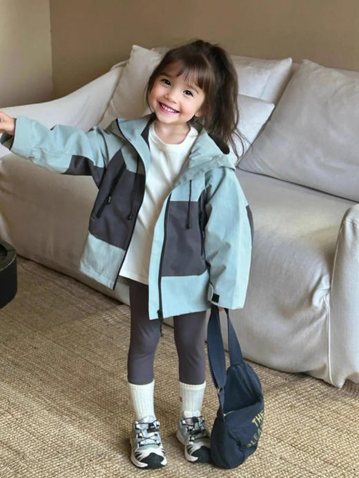 裁缝学苑TQ149外套新款冲锋衣纸样儿童防风开衫上衣童装版型图纸 商品图1