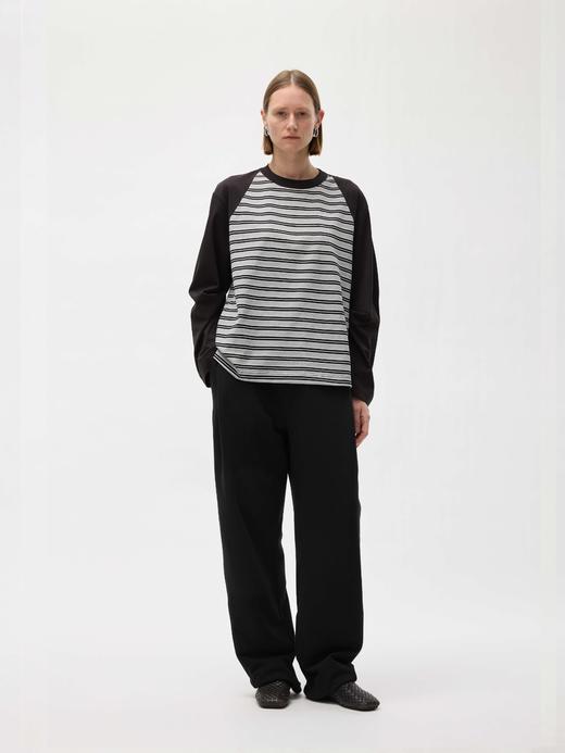 条纹插肩长袖T 商品图0