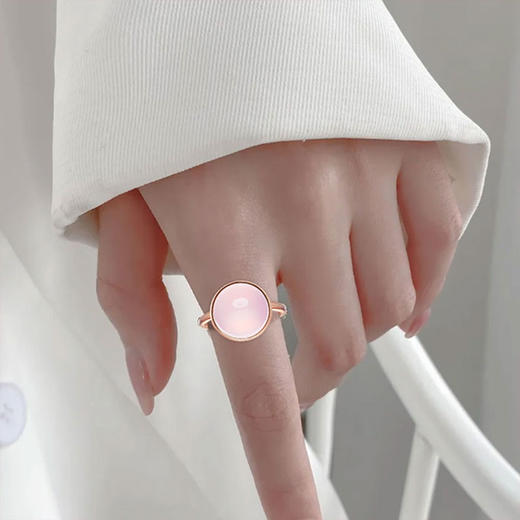 【粉水晶戒指】戒指女S925银天然粉水晶芙蓉石轻奢首饰品JR24918 商品图2