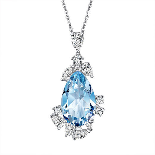 【托帕石吊坠】S925银托帕石吊坠彩色宝石时尚轻奢项坠送女士节日礼物JP19282 商品图4